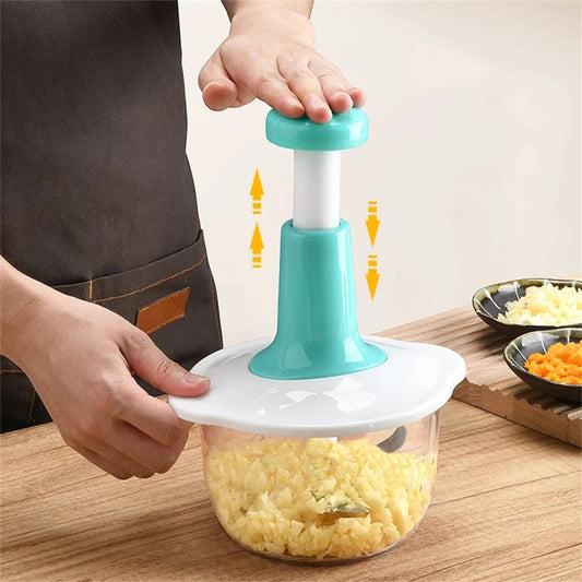 Manual Push Chopper 2L – Multipurpose Kitchen Vegetable & Meat Chopper