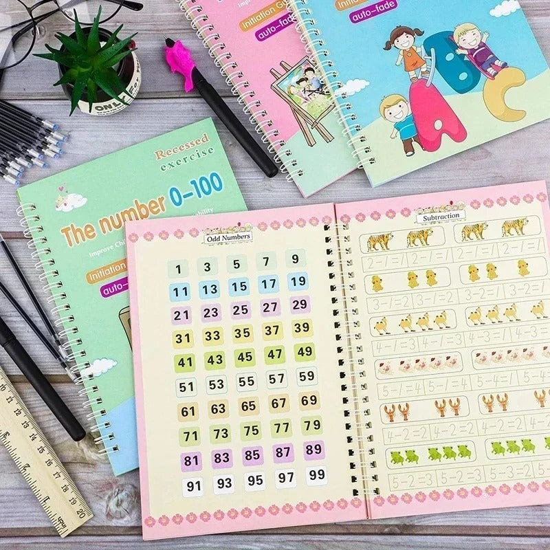 Magic Practice Copybook Set – Reusable Handwriting Learning Book for Kids