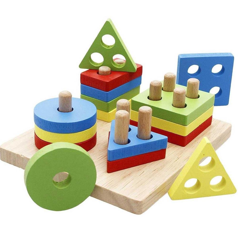 Wooden Shape Sorting Puzzle with Free Magic Water Book