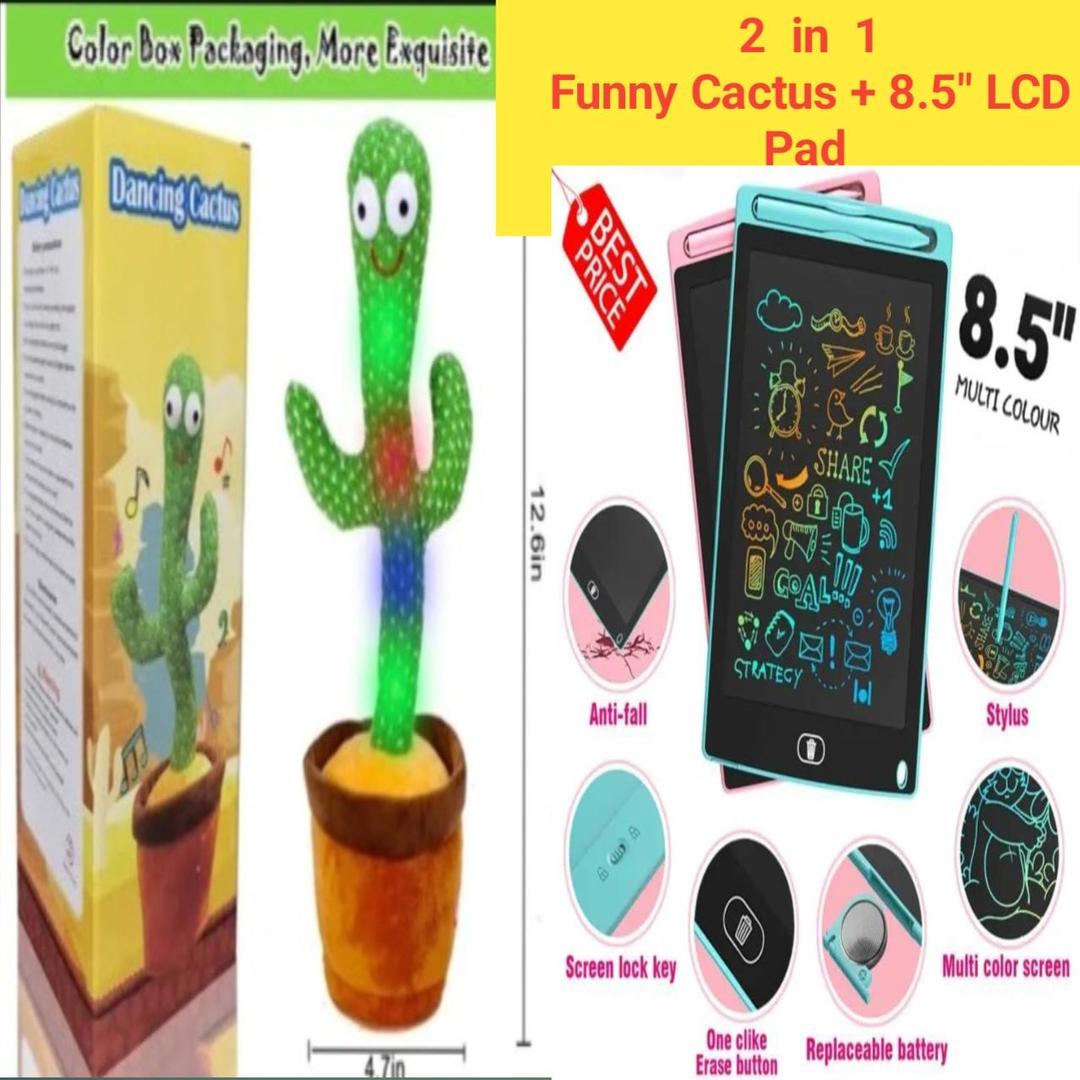 8.5" LCD Tablet + Dancing Cactus Toy Set
