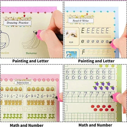 Magic Practice Copybook Set – Reusable Handwriting Learning Book for Kids