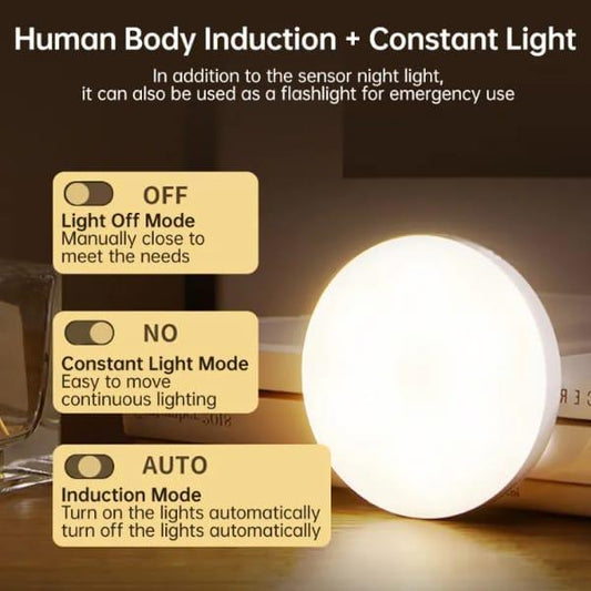 USB LED Night Light with Motion Sensor & Flashlight Mode