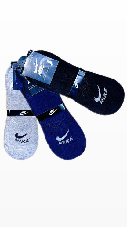 Nike Cotton Ankle Socks Pack of 3 Blue Grey