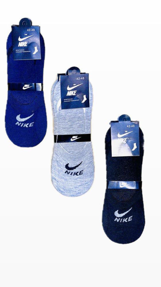Nike Cotton Ankle Socks Pack of 3 Blue Grey