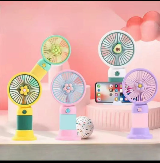 Mini Floral Handheld Fan – Rechargeable Portable Cooling Fan | Buy 1 Get 1 Free